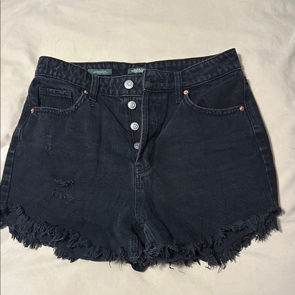 Women's Black Denim Shorts